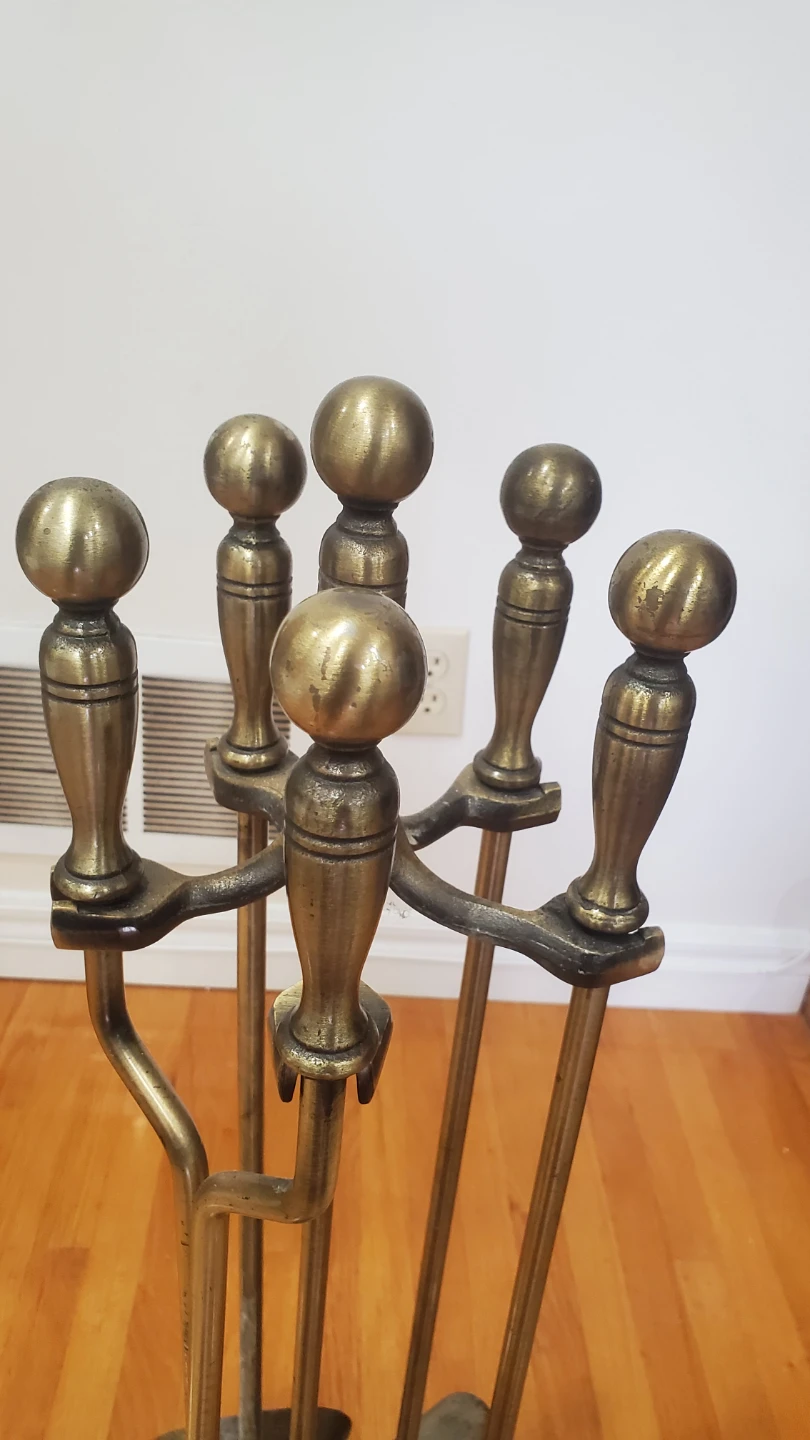 Brass Fireplace Tool Set - photo 2
