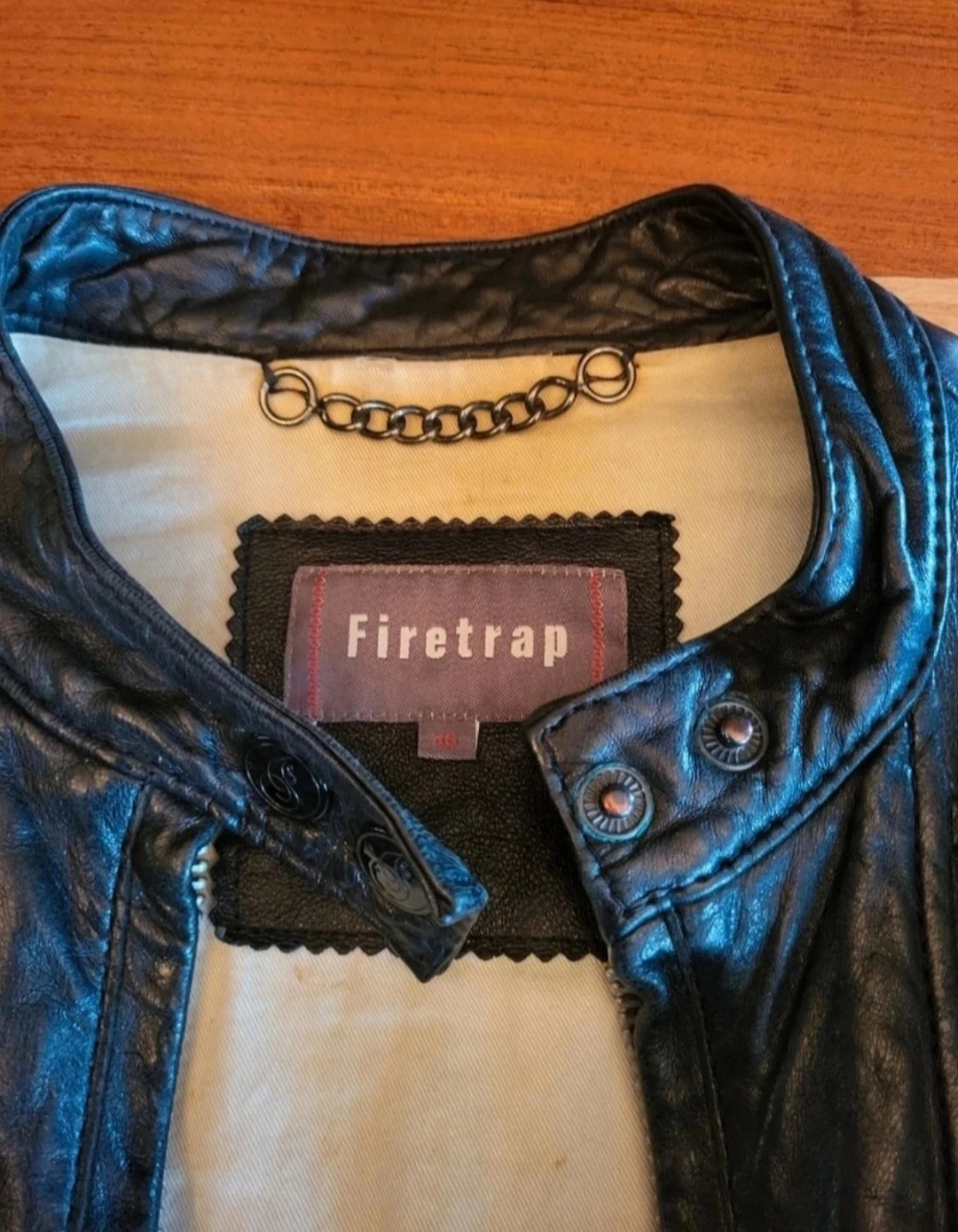 Genuine Leather Jacket Black Firetrap London - Size XS - photo 4
