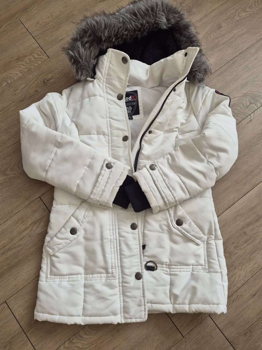Size S Red X Outerwear Collection White Puffer Jacket