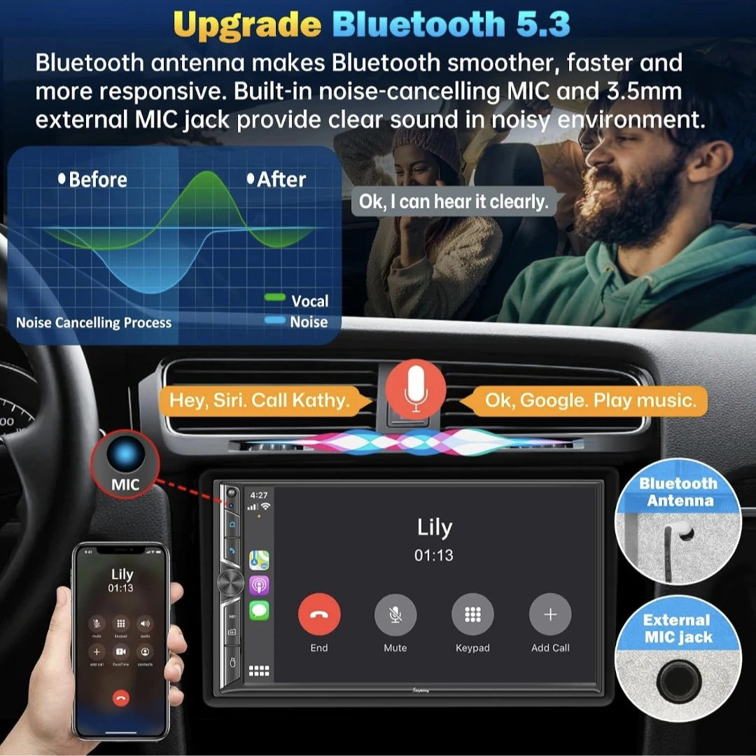 Joyringin Wireless Car Stereo with Apple CarPlay & Android Auto - photo 3