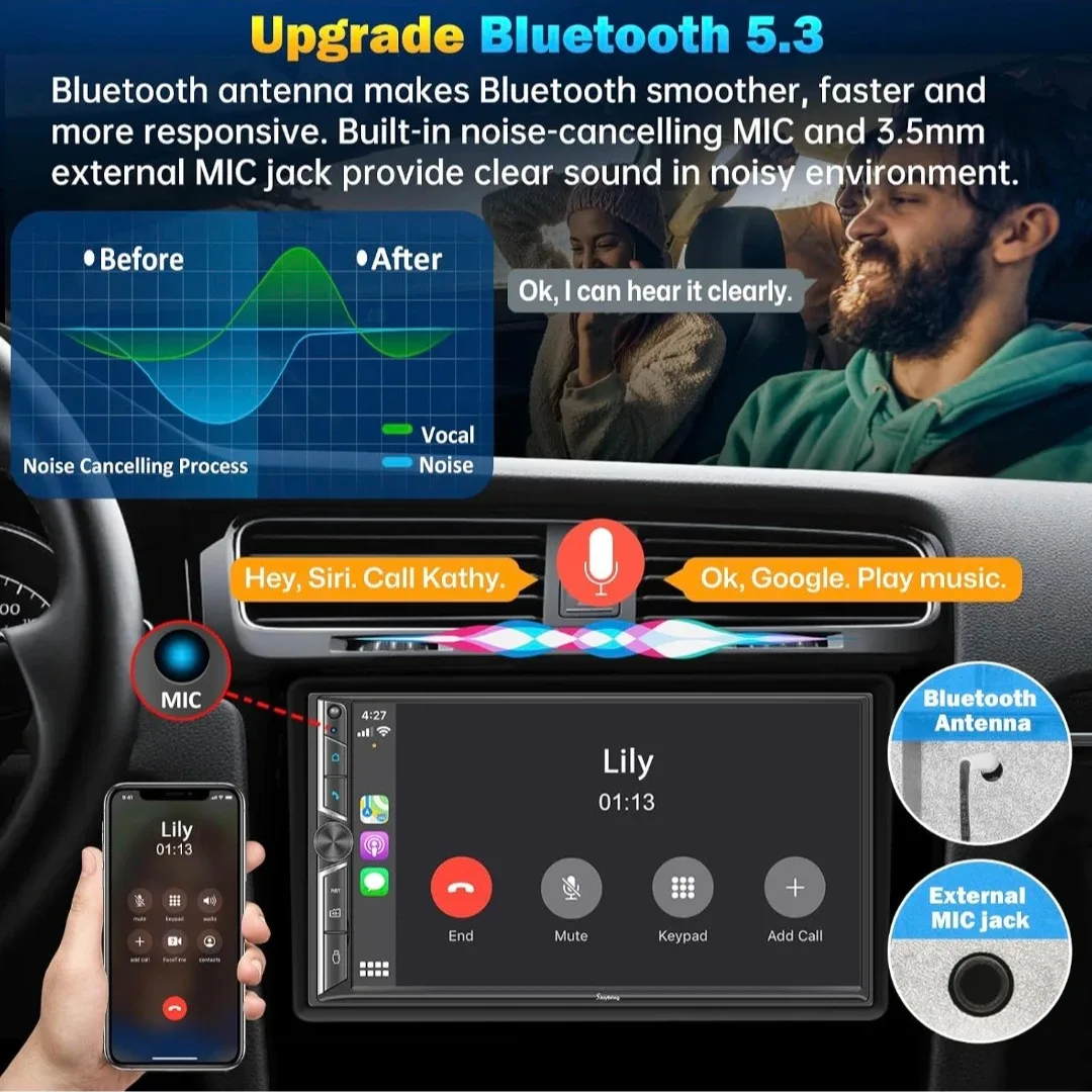 Joyringin Wireless Car Stereo with Apple CarPlay & Android Auto - photo 3