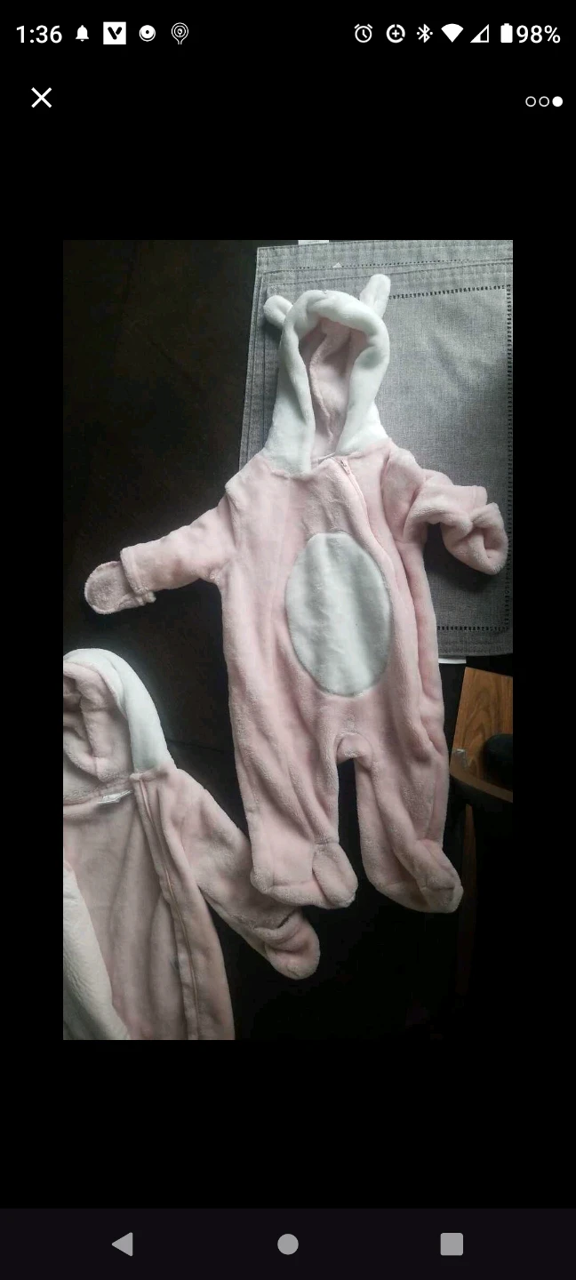 Pink Bunny Fleece Baby Bunting Suit - photo 3