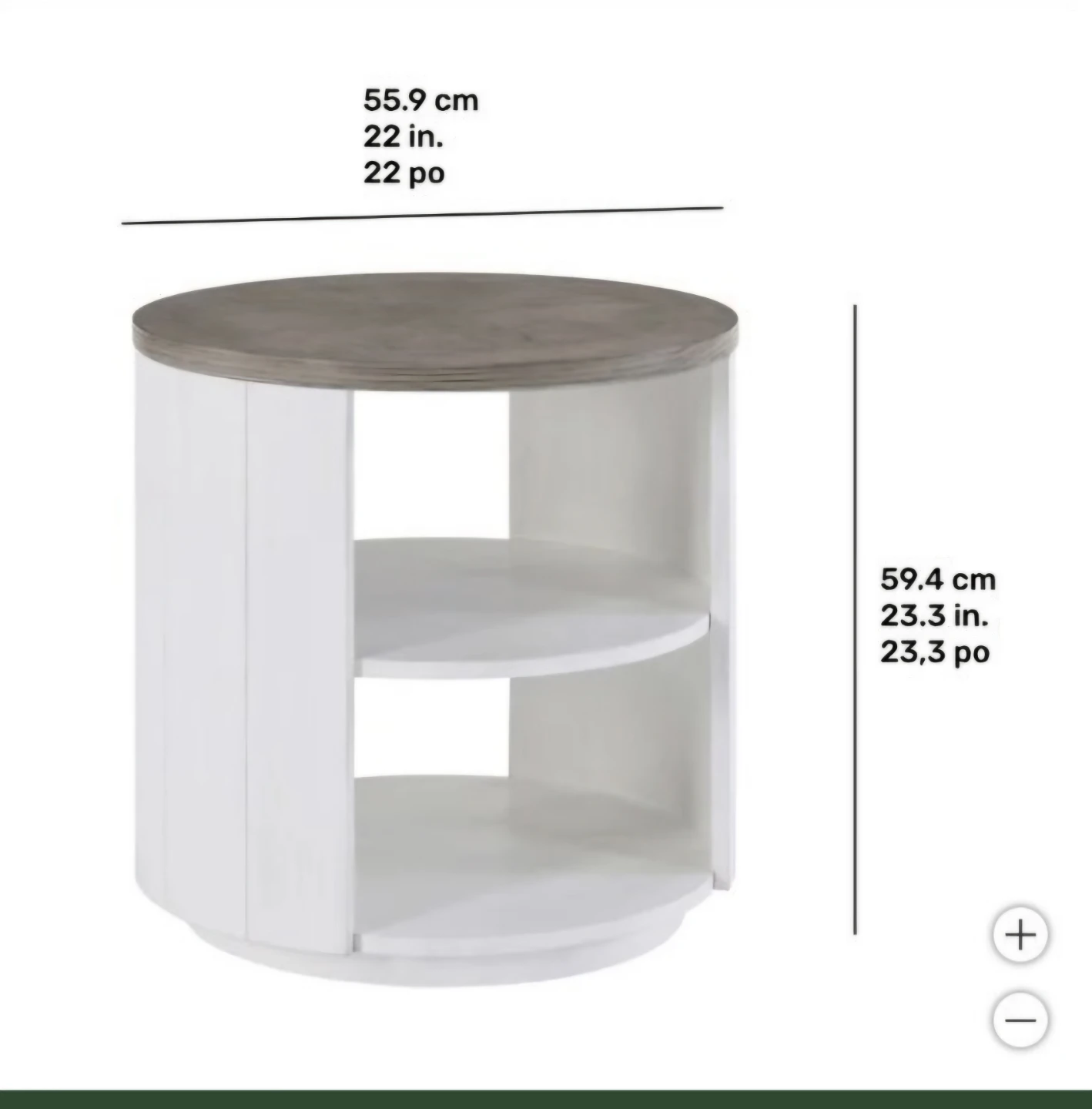 Round Side Table with Shelves - photo 2