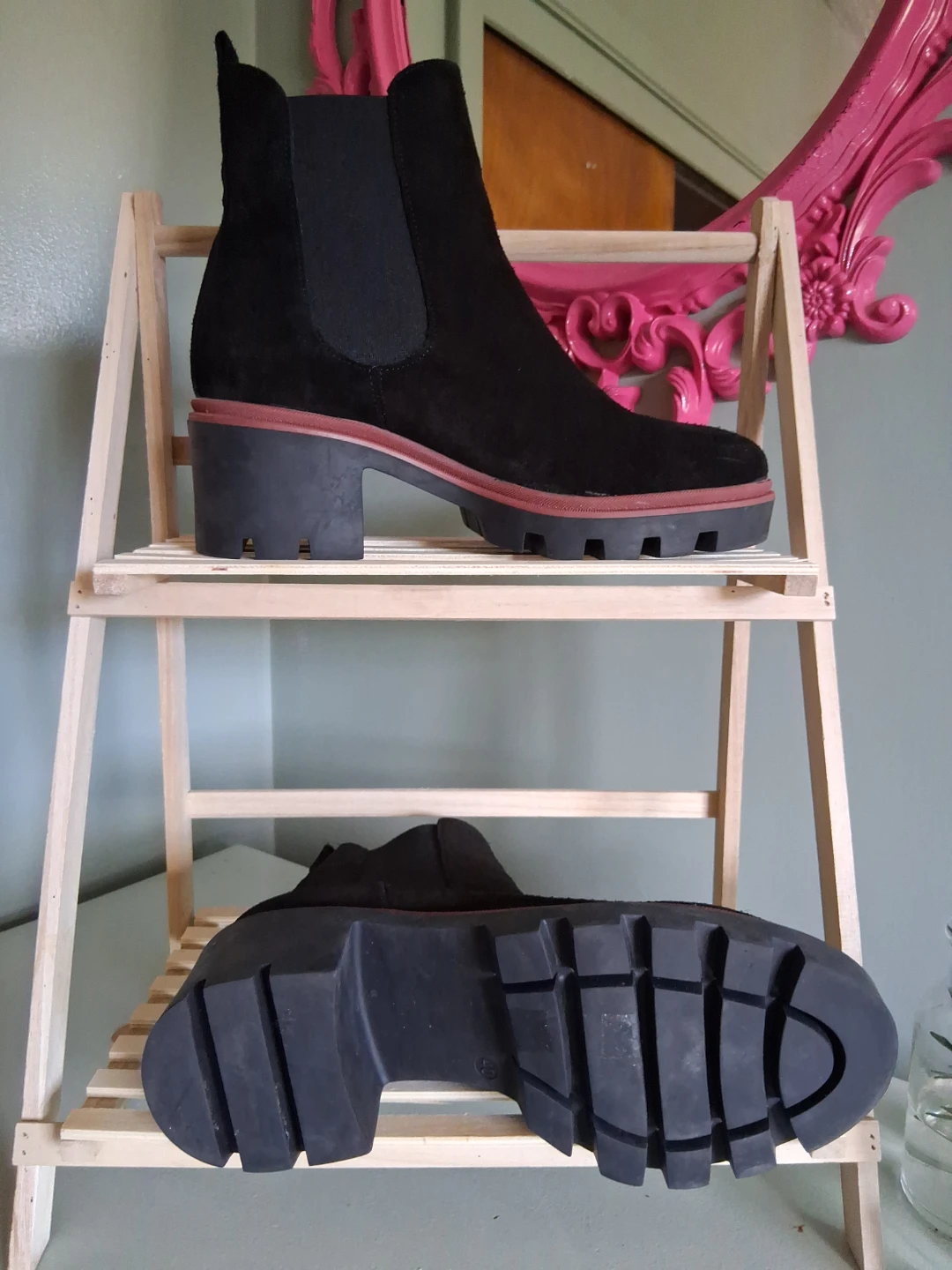 Antonio de Faria Black Suede Chelsea Boots Size 9 - photo 3