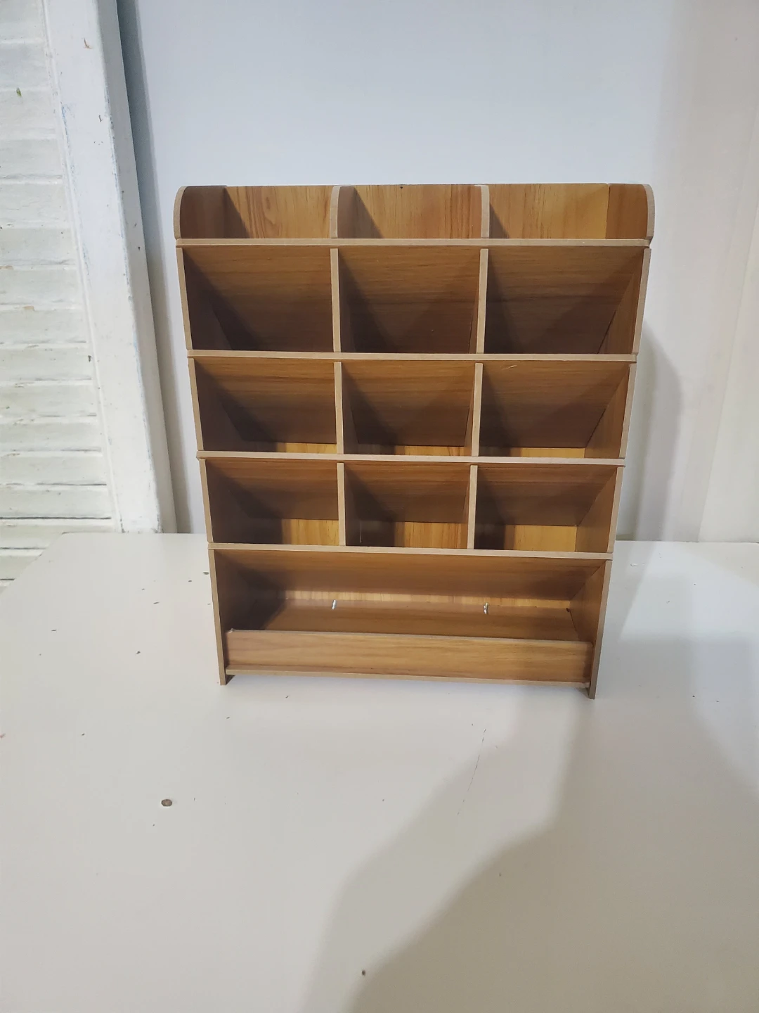 Wooden Desktop Organizer with Multiple Compartments