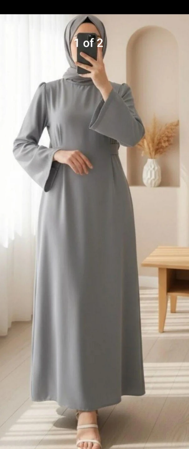 Long sleeve grey abaya dress