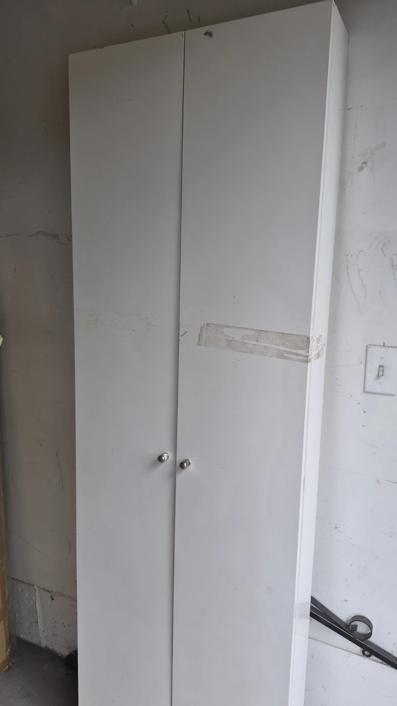 White Tall Storage Cabinet with Shelves
