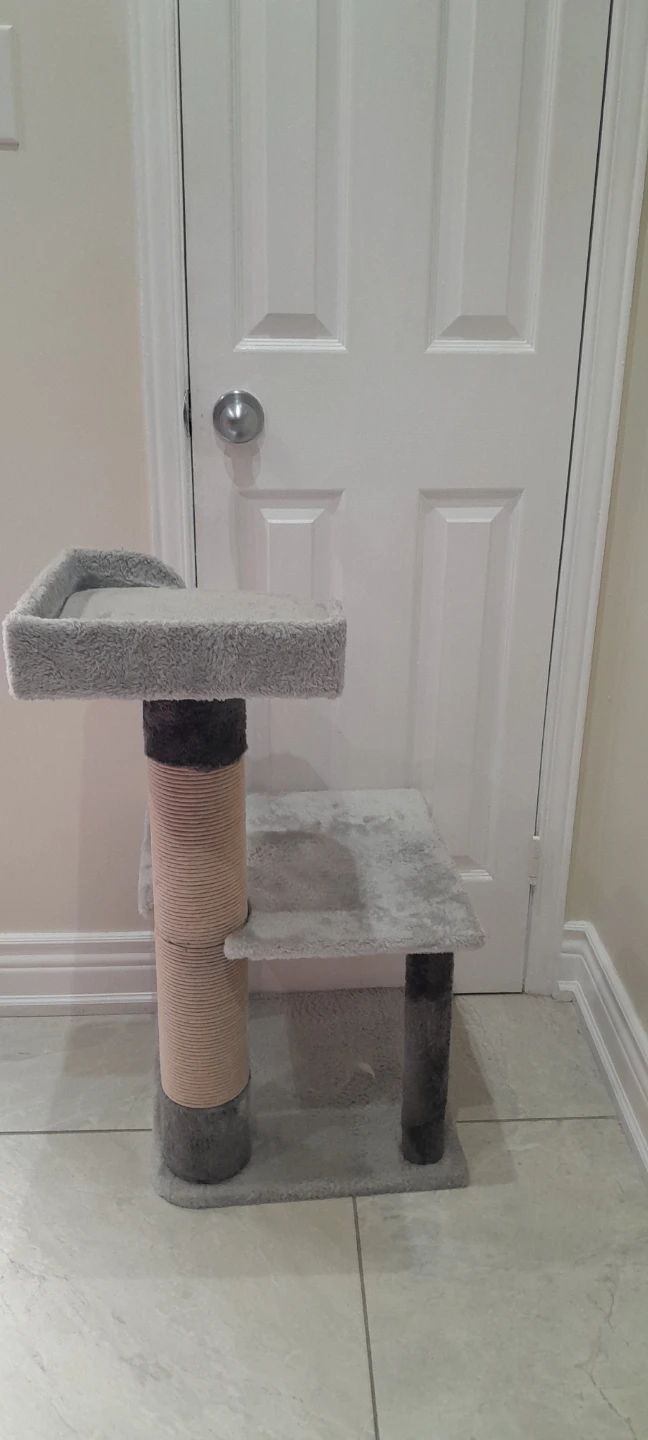Grey Cat Tree Condo with Dangling Toy - photo 2