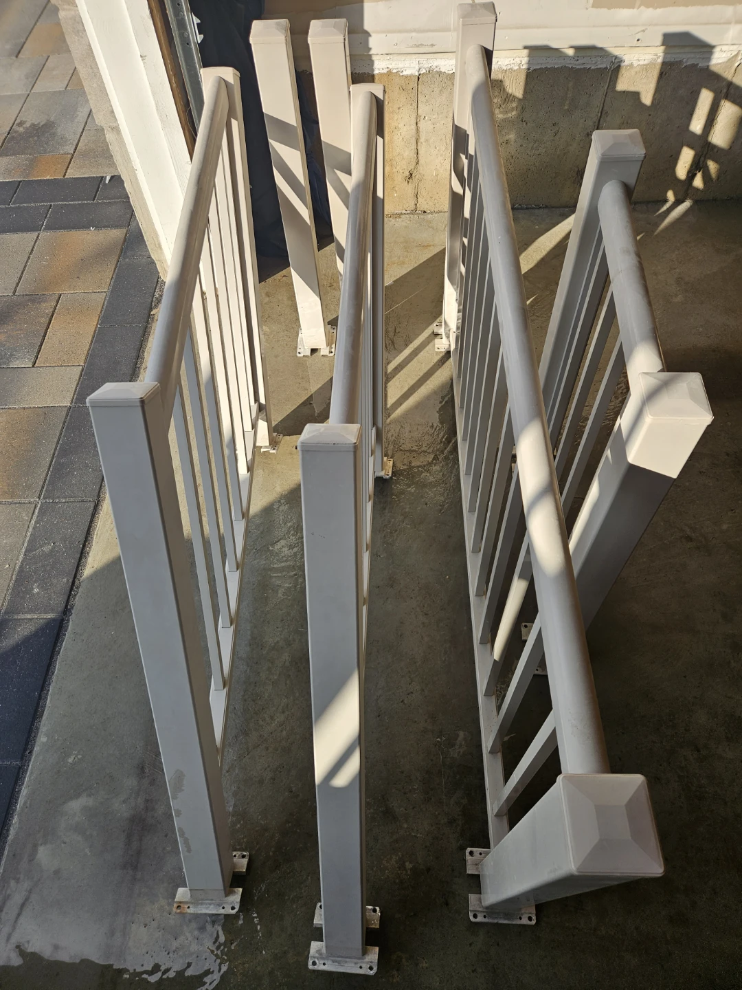 Light Beige Metal Deck Railing Sections