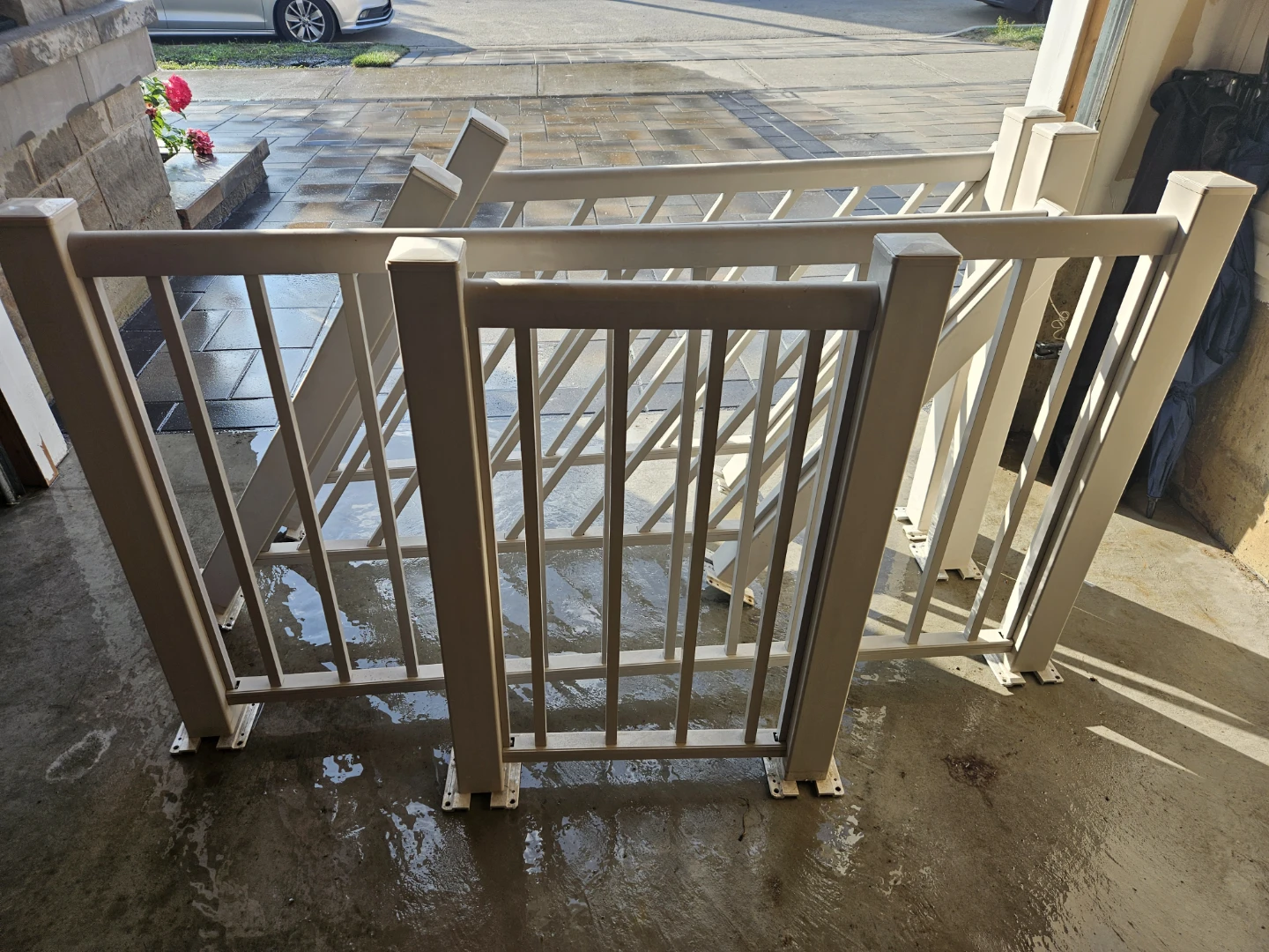 Light Beige Metal Deck Railing Sections - photo 2