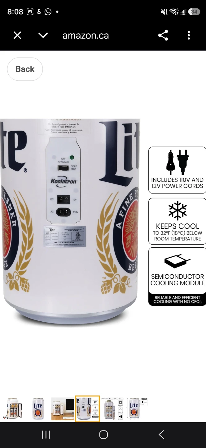 Koolatron Lite Beer Can Mini Fridge - photo 4