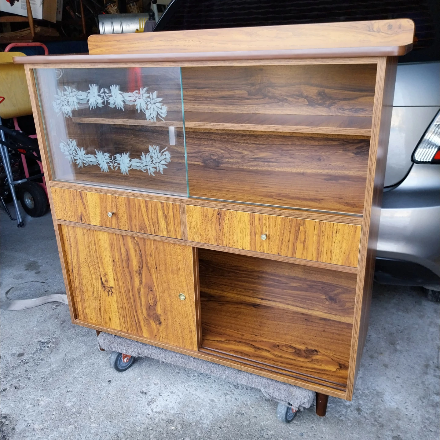 Vintage Storage Display Cabinet with Glass Doors - photo 4