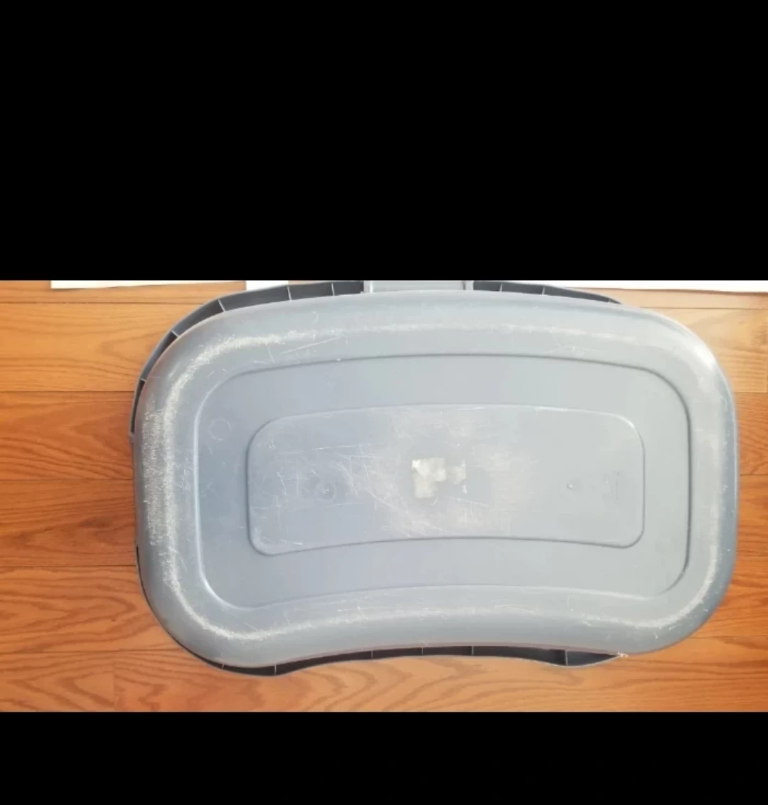 Grey Laundry Basket with White Handles - photo 2