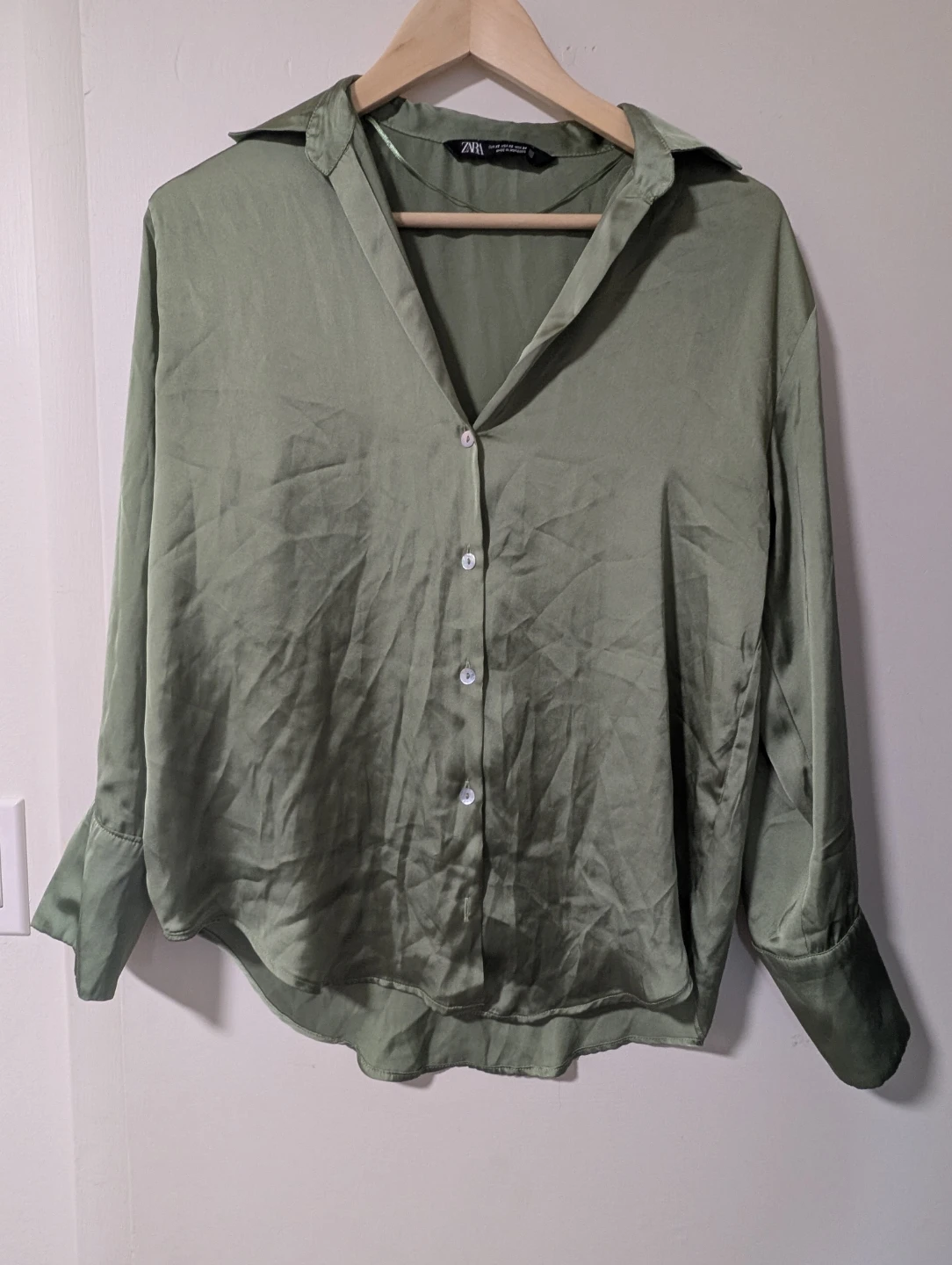 ZARA Satin Button-Up Shirt