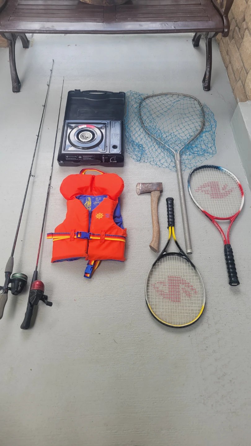 Portable Camp Stove, Fishing, racquets, axe-$10 each - photo 2