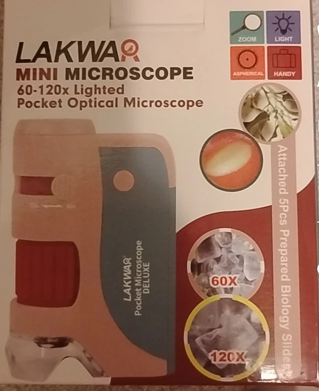 LAKWAR Mini Microscope 60-120x Lighted Pocket Optical Microscope