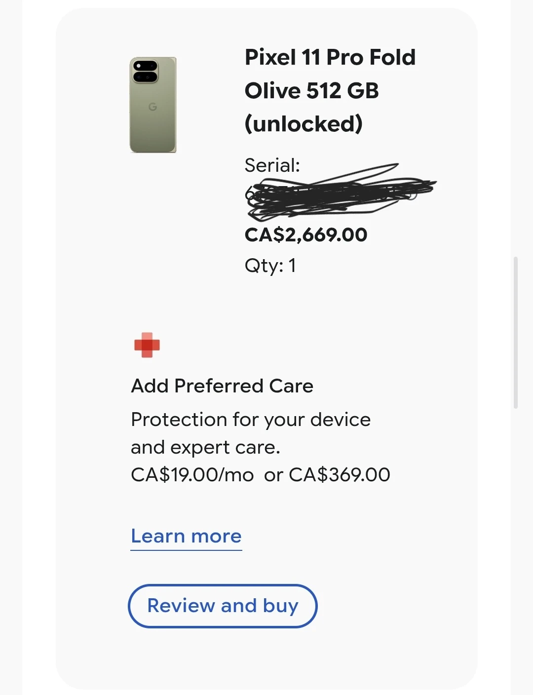 Pixel 11 Pro Fold Olive 512 GB (unlocked) - photo 3