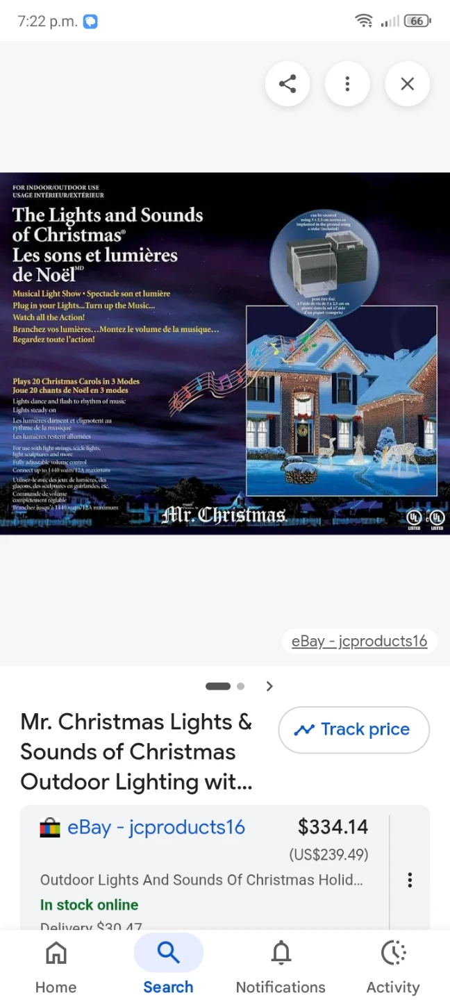 Mr Christmas lights and sounds of music