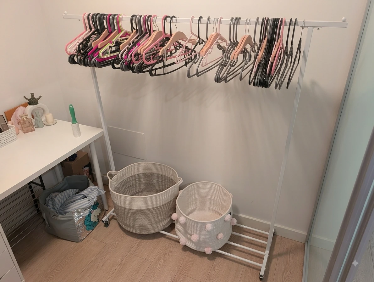 White Clothes Rack Set of 2