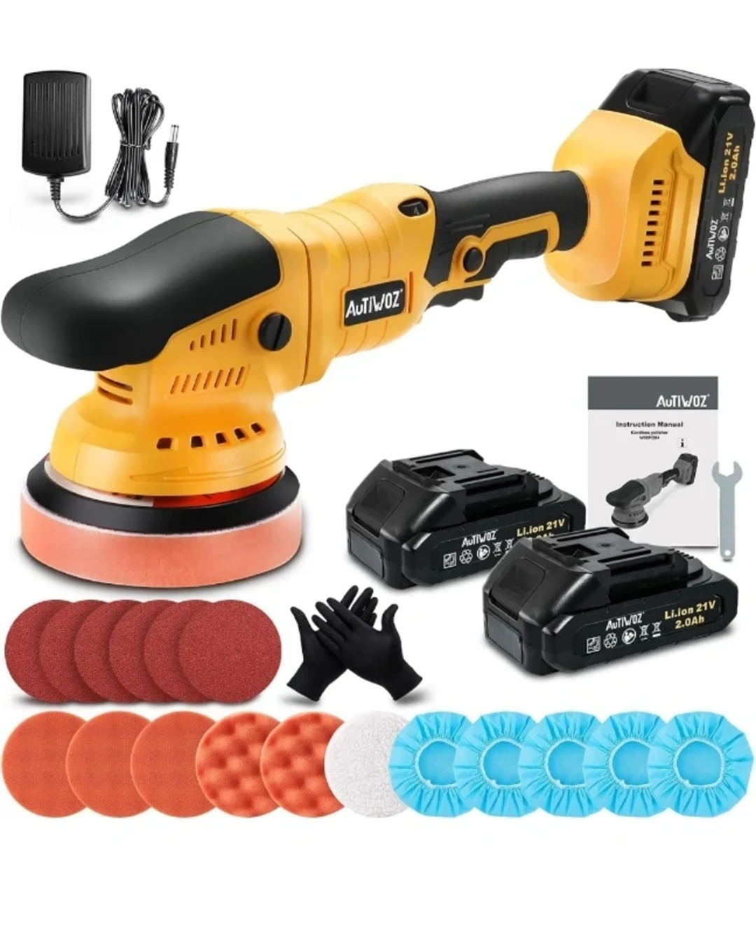 AuTiWOZ Cordless Polisher Kit with 2 Batteries