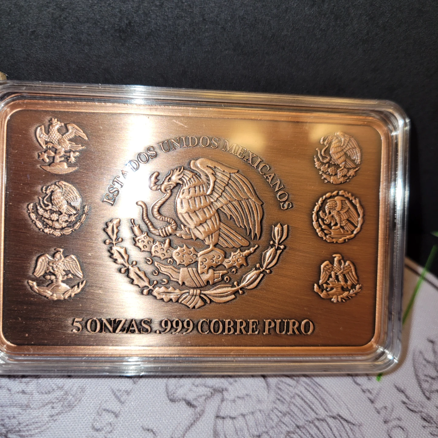 5 oz .999 Pure Copper Bar - Estados Unidos Mexicanos