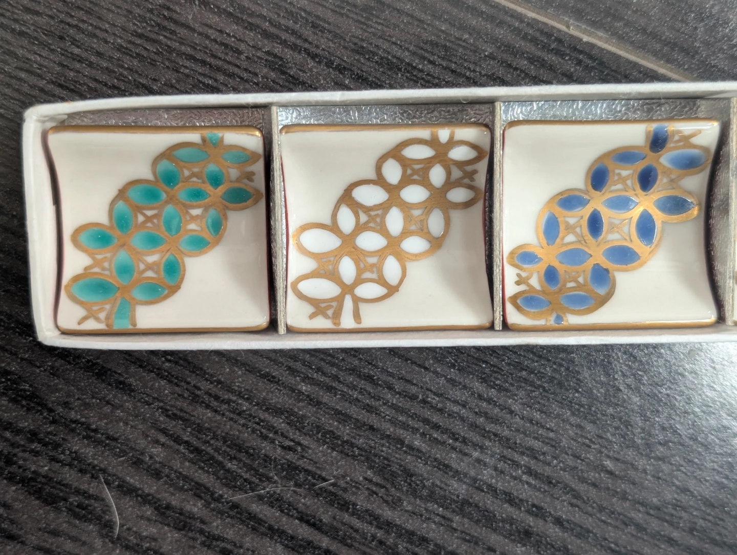 Vintage Japanese Kutani Seikou Kiln Shippo Chopstick Rests - photo 2