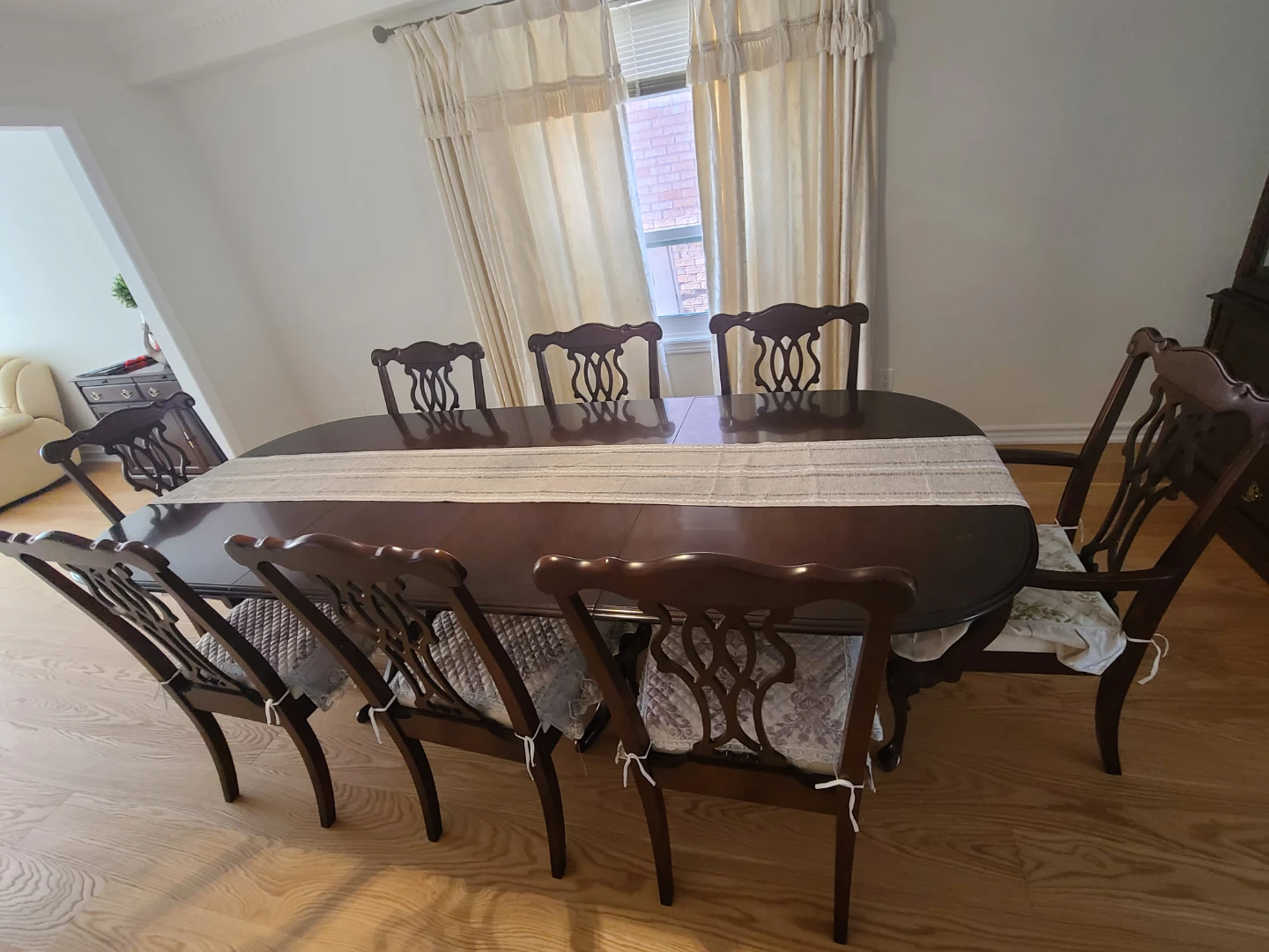Dark Wood Dining Set with 8 Chairs - photo 2