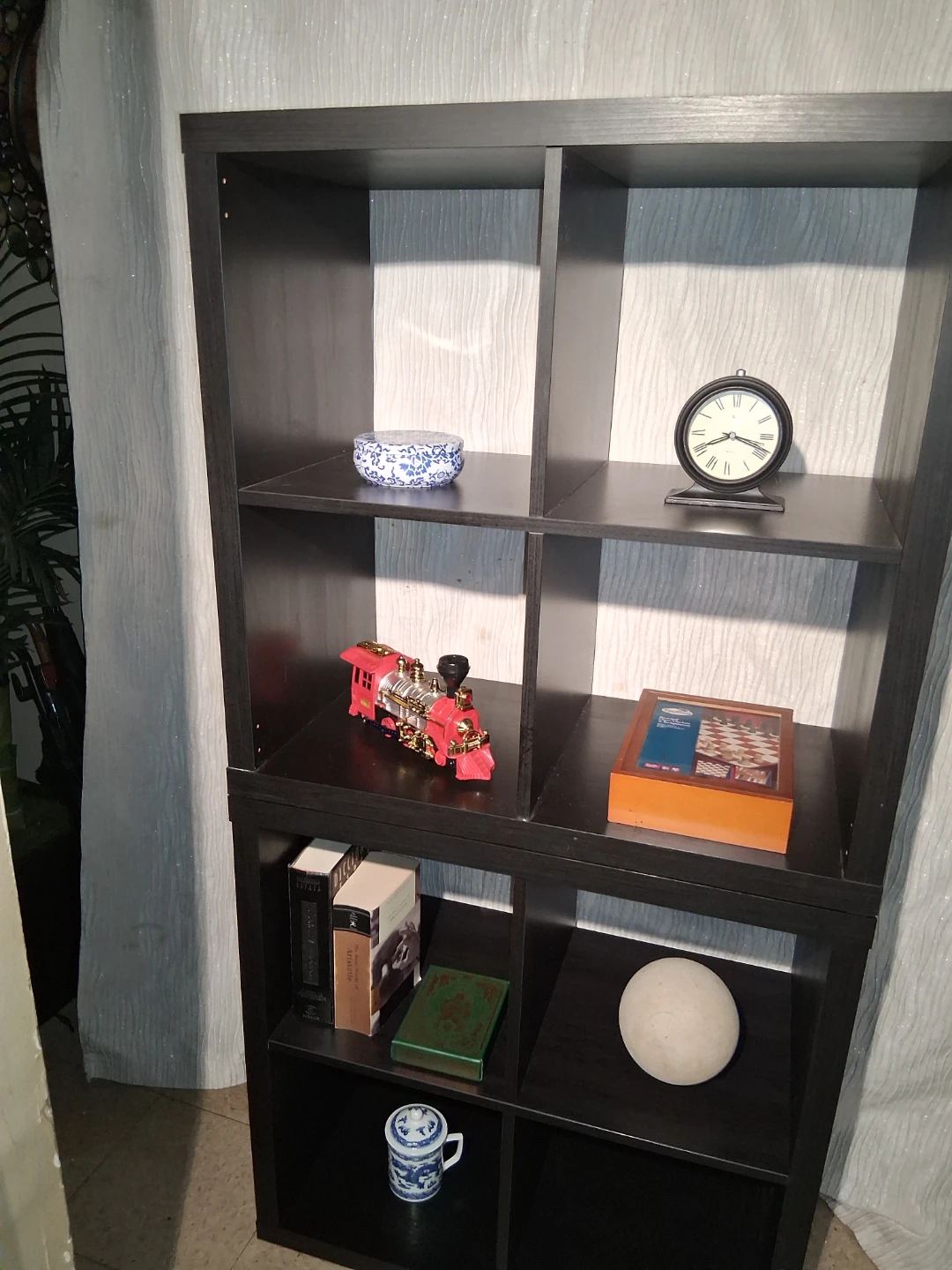 Dark Wood Storage Shelf Unit