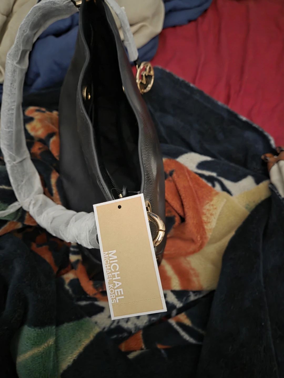 Michael Kors Black Leather Hobo Shoulder Bag