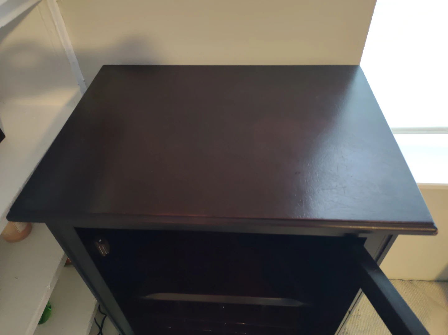 Dark Wood Cabinet with Glass Door - photo 3