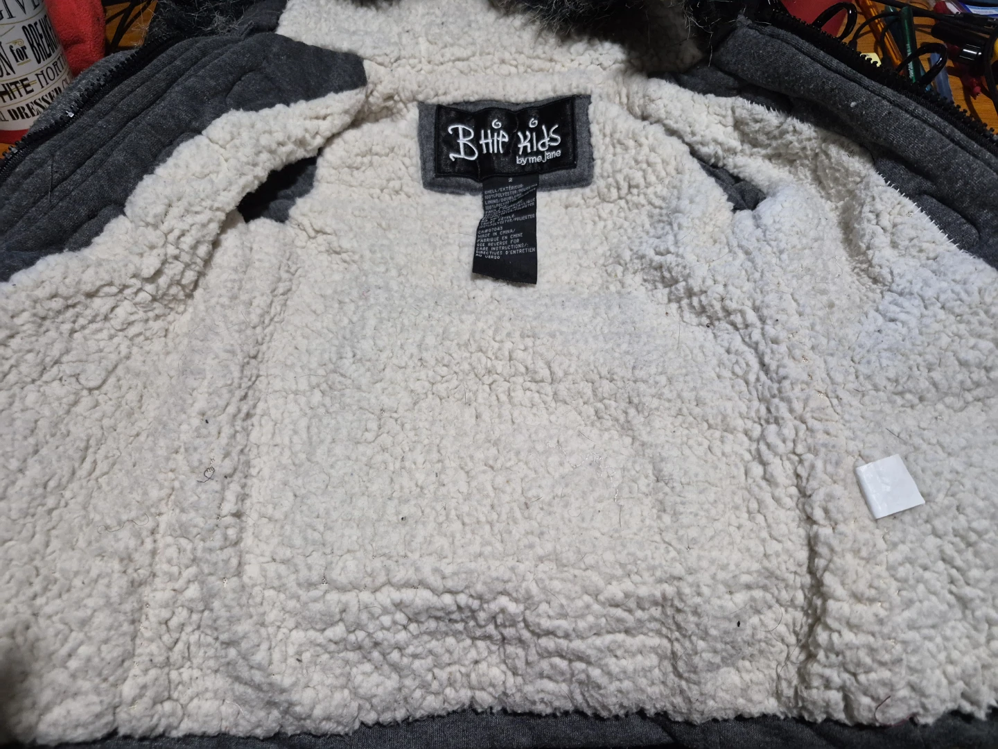 Bhip Kids by Me Jane Grey Faux Fur Lined Hooded Jacket - photo 4