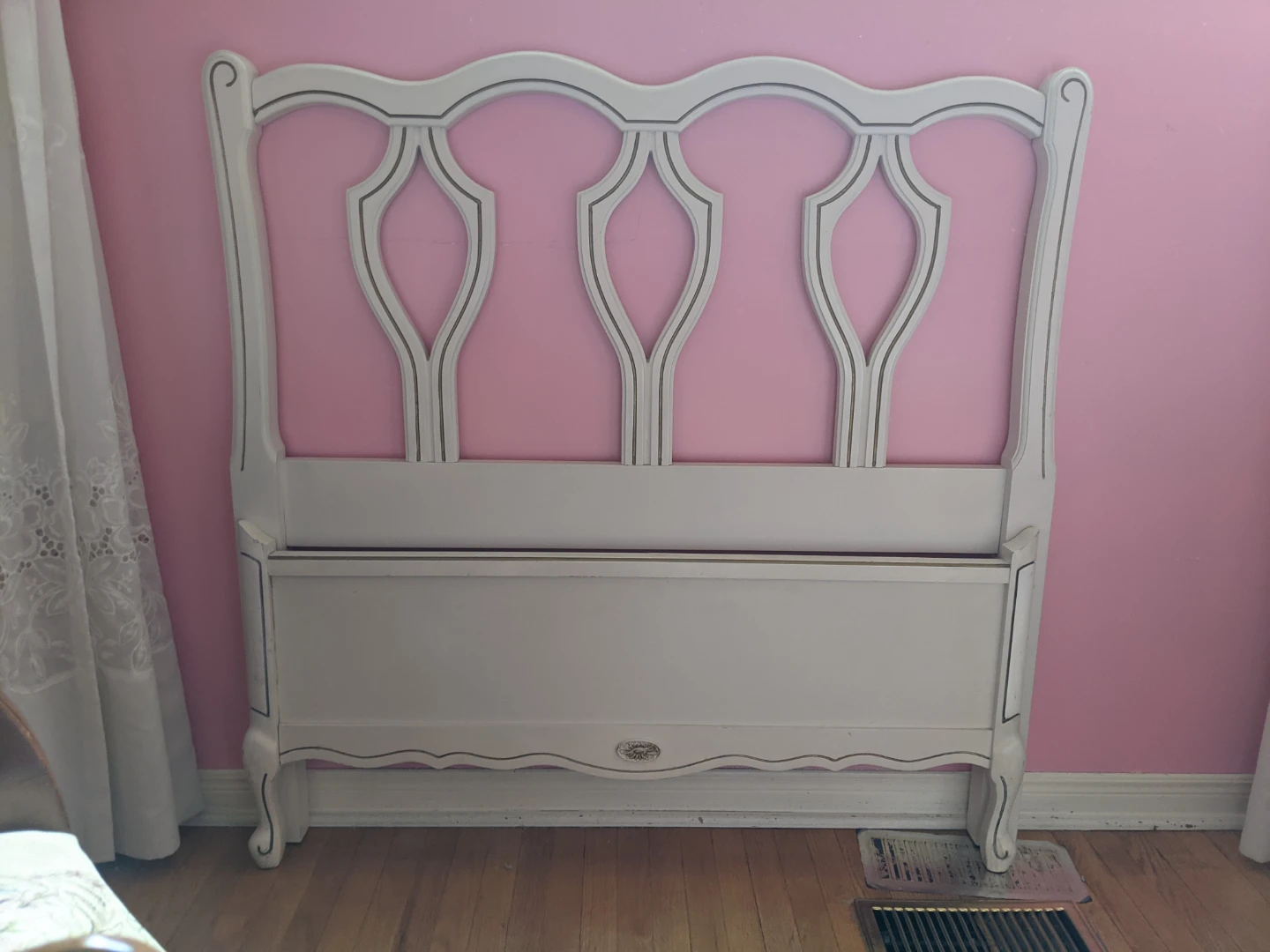 White French Provincial Style Headboard Footboard Single Bed