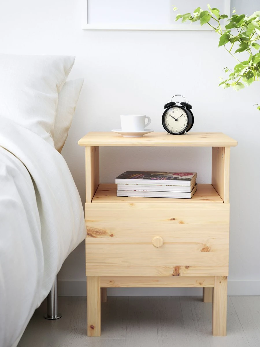 Pine Nightstand with Drawer - 2 - photo 2
