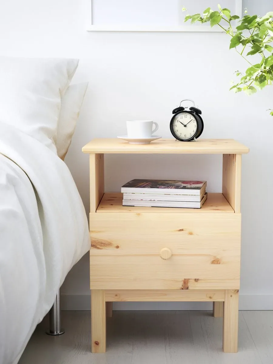 Pine Nightstand with Drawer - 2 - photo 2