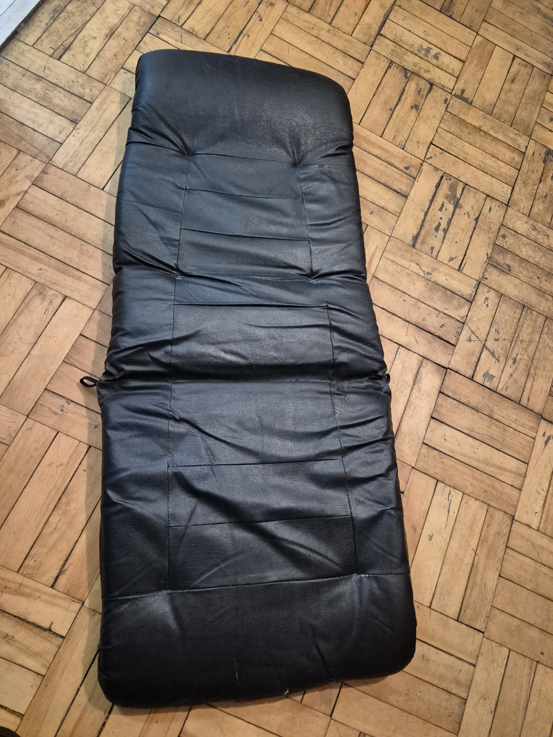Black Leather lounge chair cushion