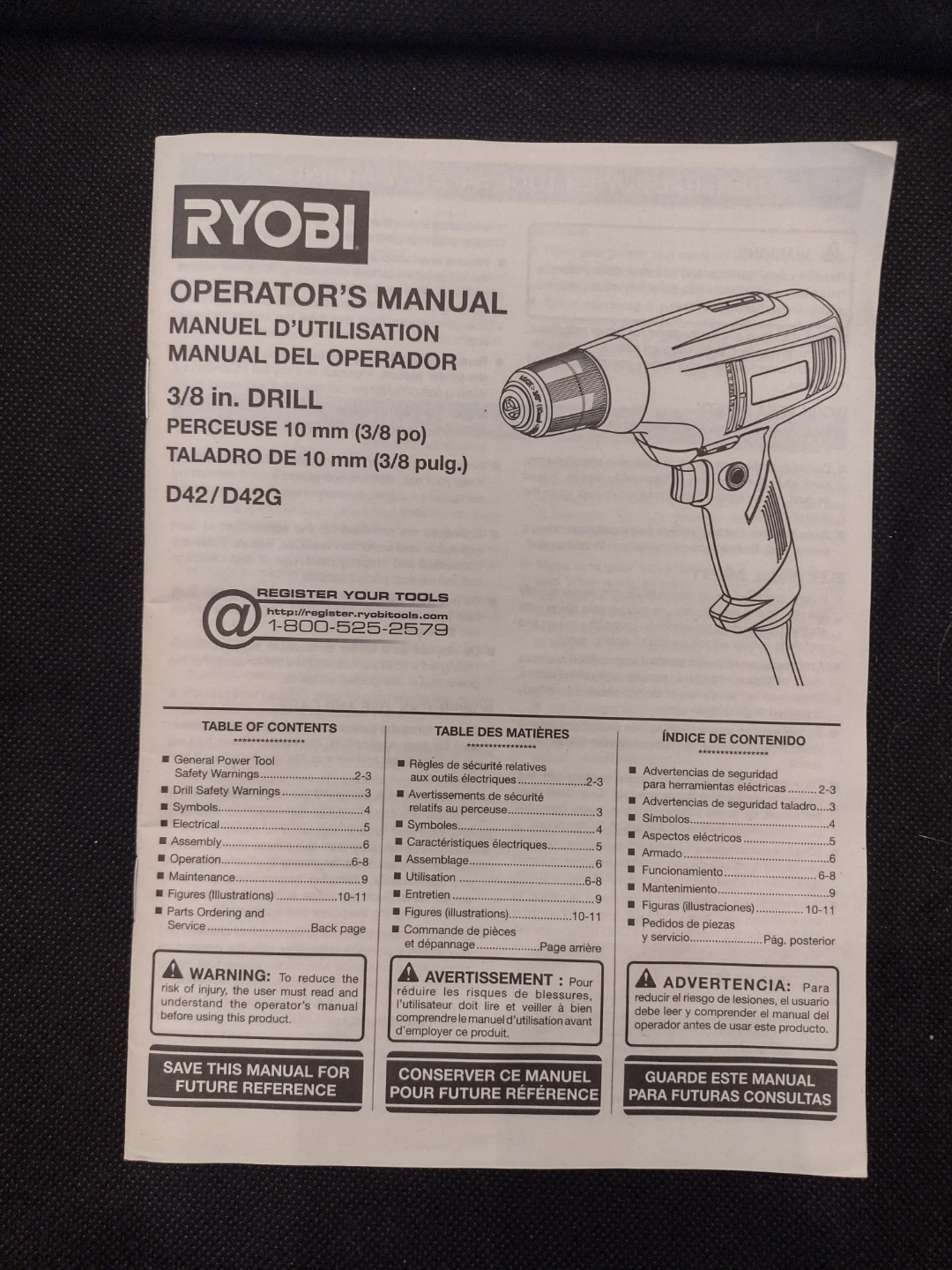 Ryobi D42G 3/8-inch Drill - photo 5