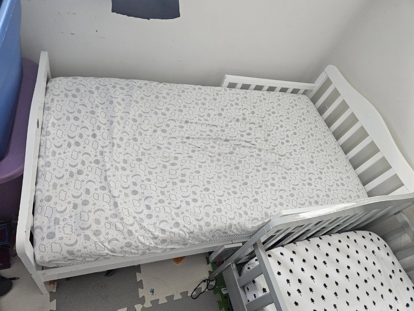 Grey Toddler Bed with Guard Rails