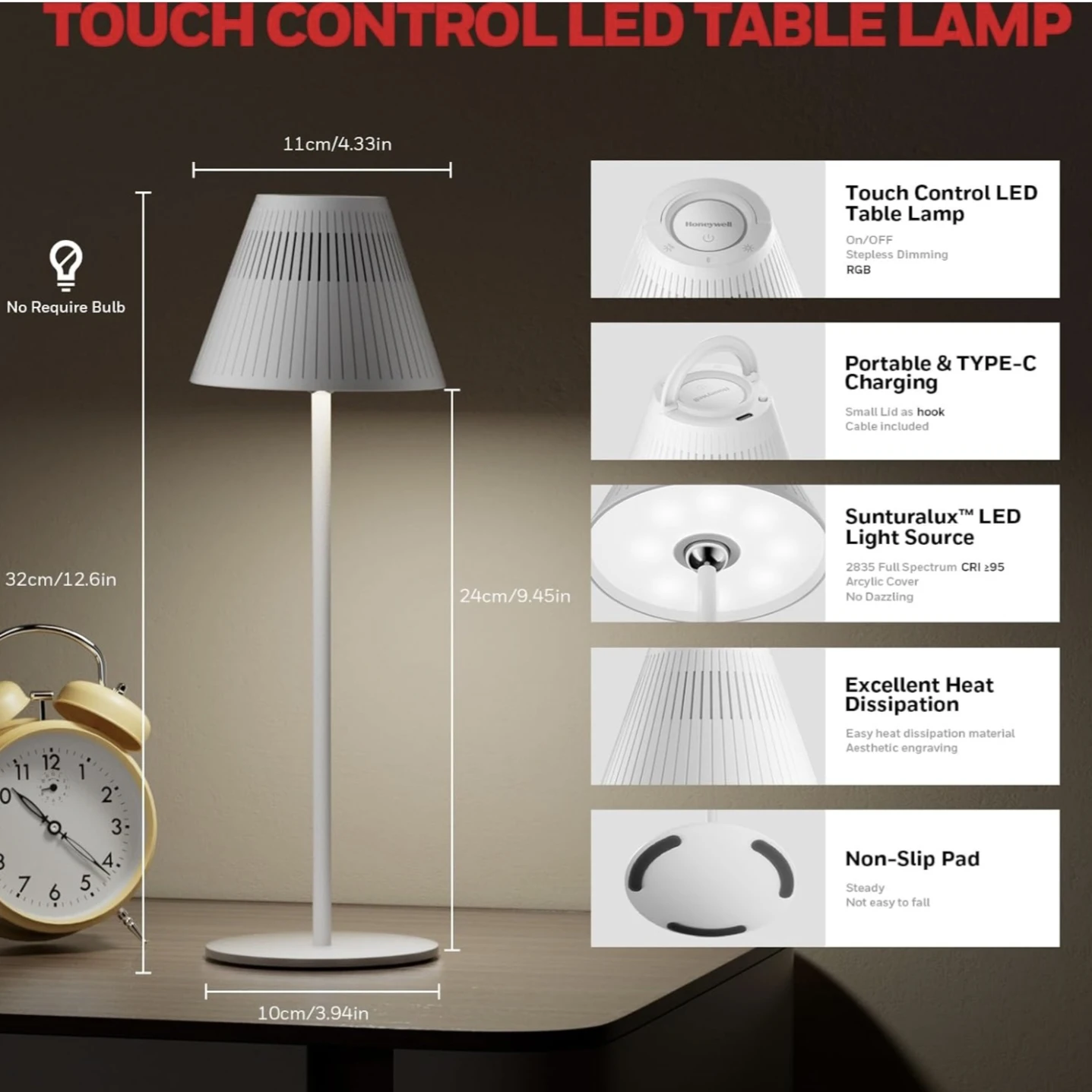 Honeywell Portable Mood Table Lamp (2-Pack)  - White - photo 3