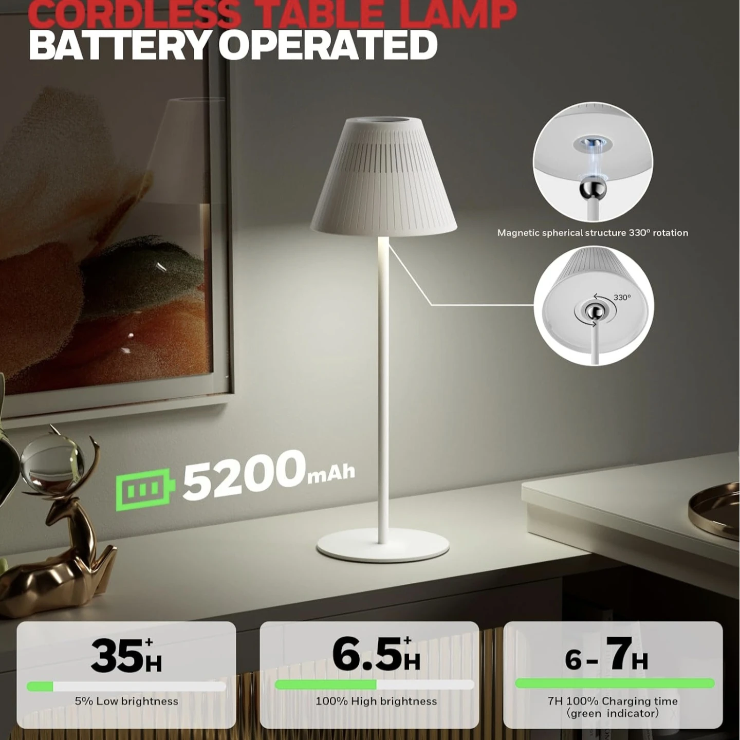 Honeywell Portable Mood Table Lamp (2-Pack)  - White - photo 4