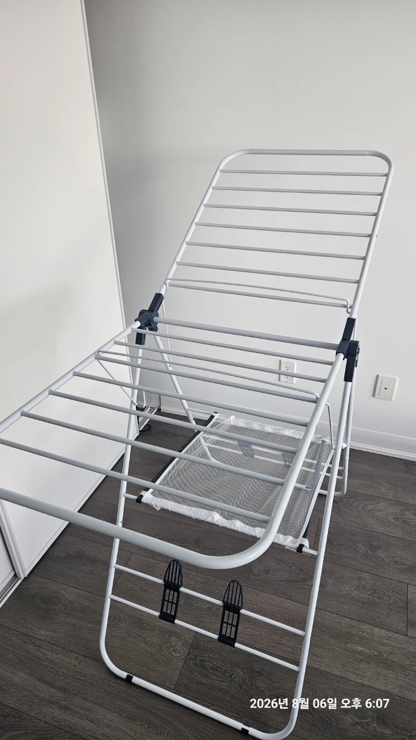 White Folding Drying Rack with Mesh Shelf - photo 2