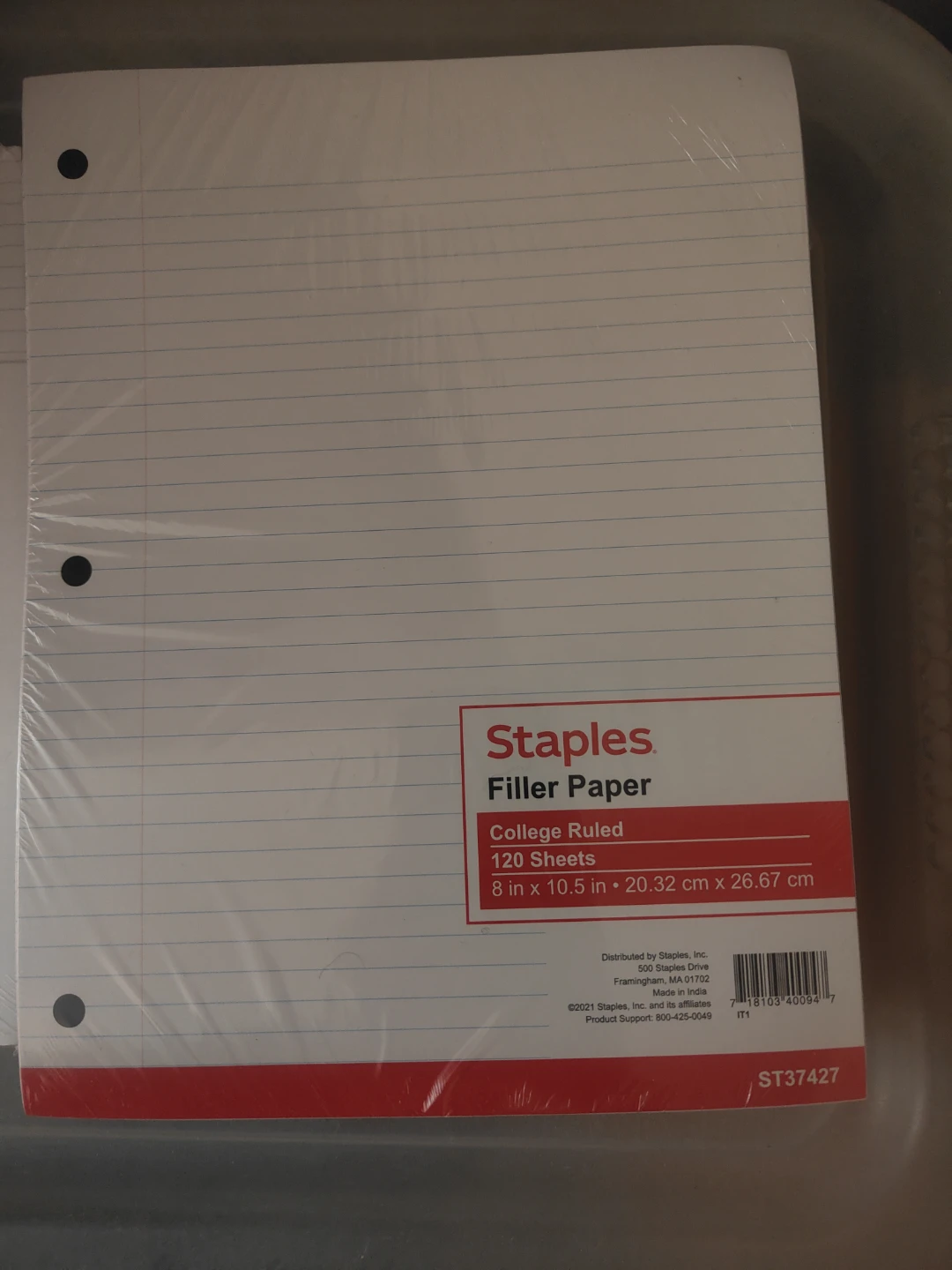 Loose leaf Paper College Ruled 120 Sheets 8" x 10.5"