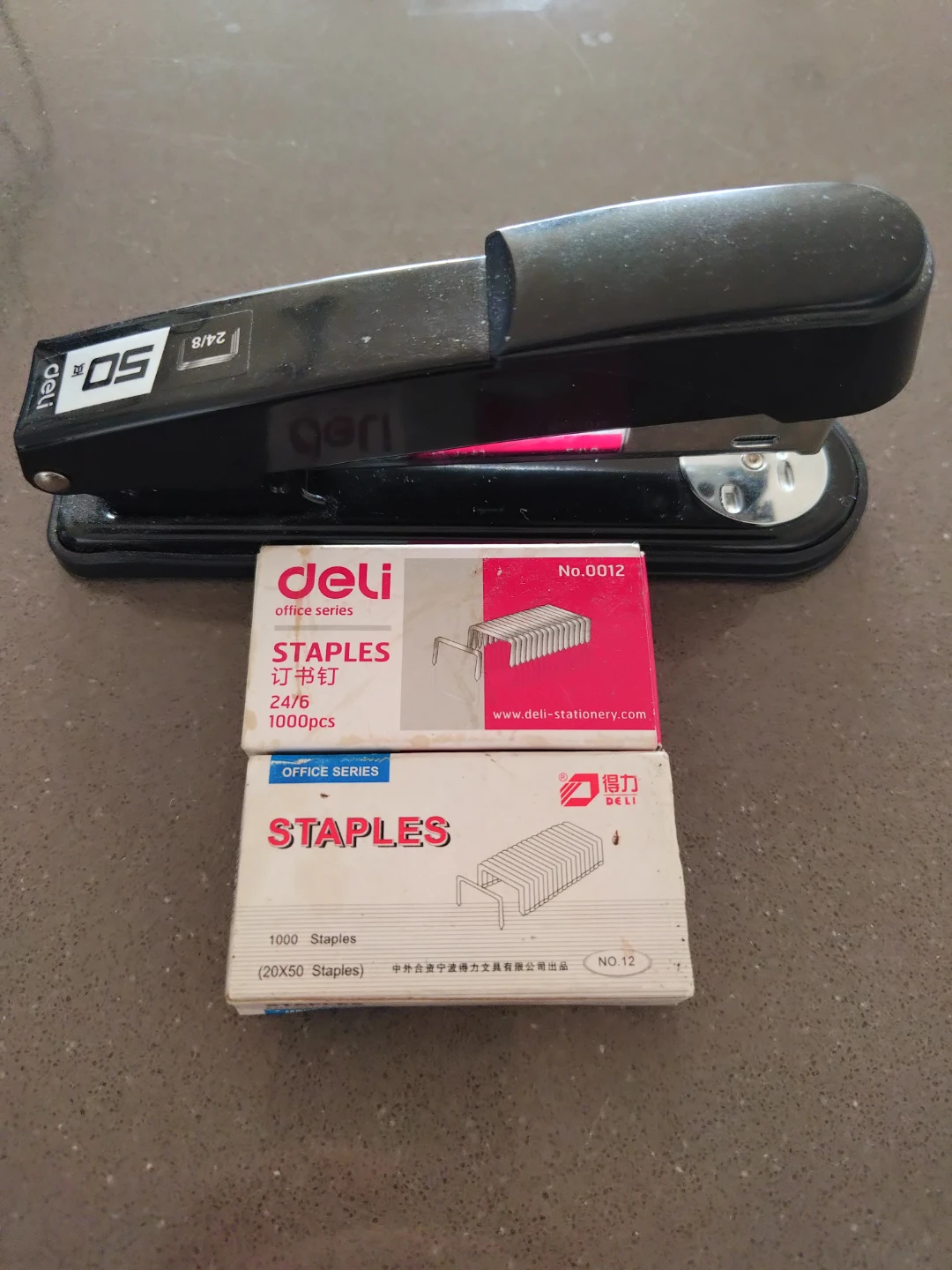 Deli Stapler with 2 Boxes of Staples
