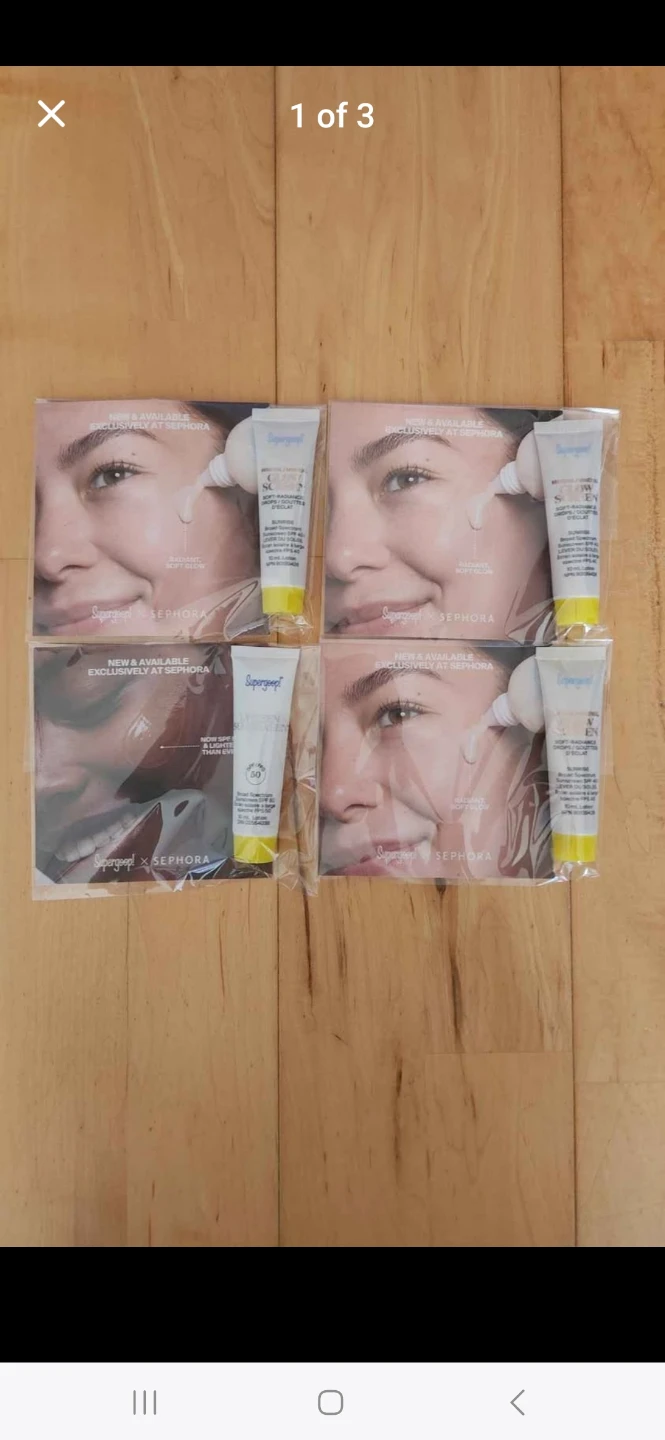 Supergoop Unseen Sunscreen SPF50, Glowscreen SPF40 Samples