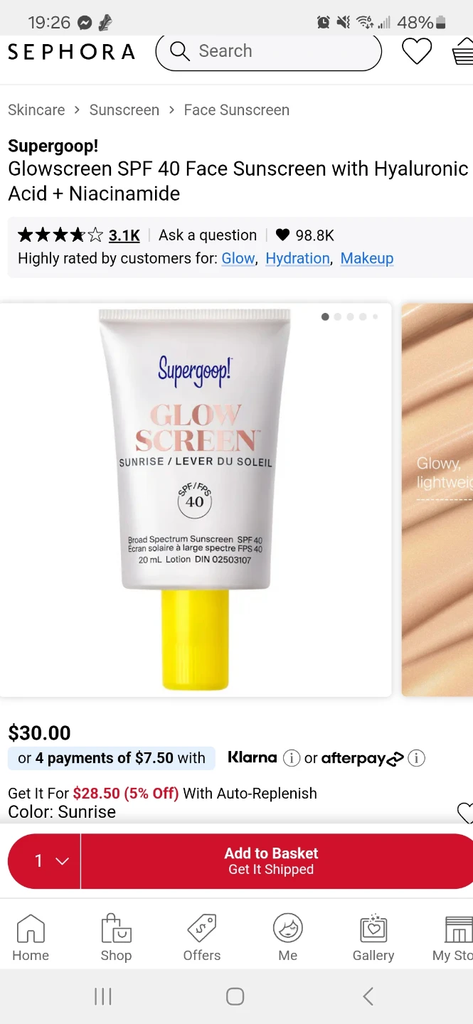 Supergoop Unseen Sunscreen SPF50, Glowscreen SPF40 Samples - photo 3