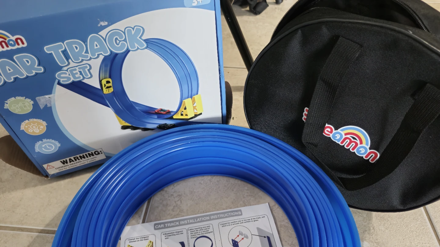 Dreamon Car Track Set with 4 Cars and Storage Bag - photo 3