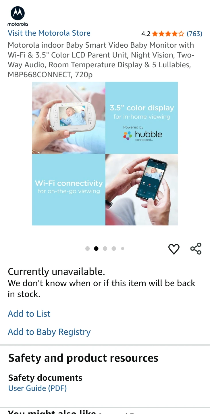 Motorola MBP668CONNECT Baby Monitor