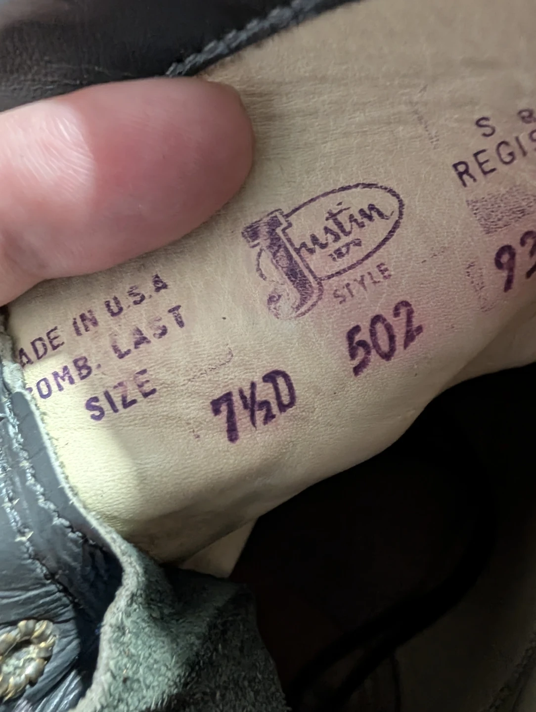 Justin leather Boots  7.5" - photo 4