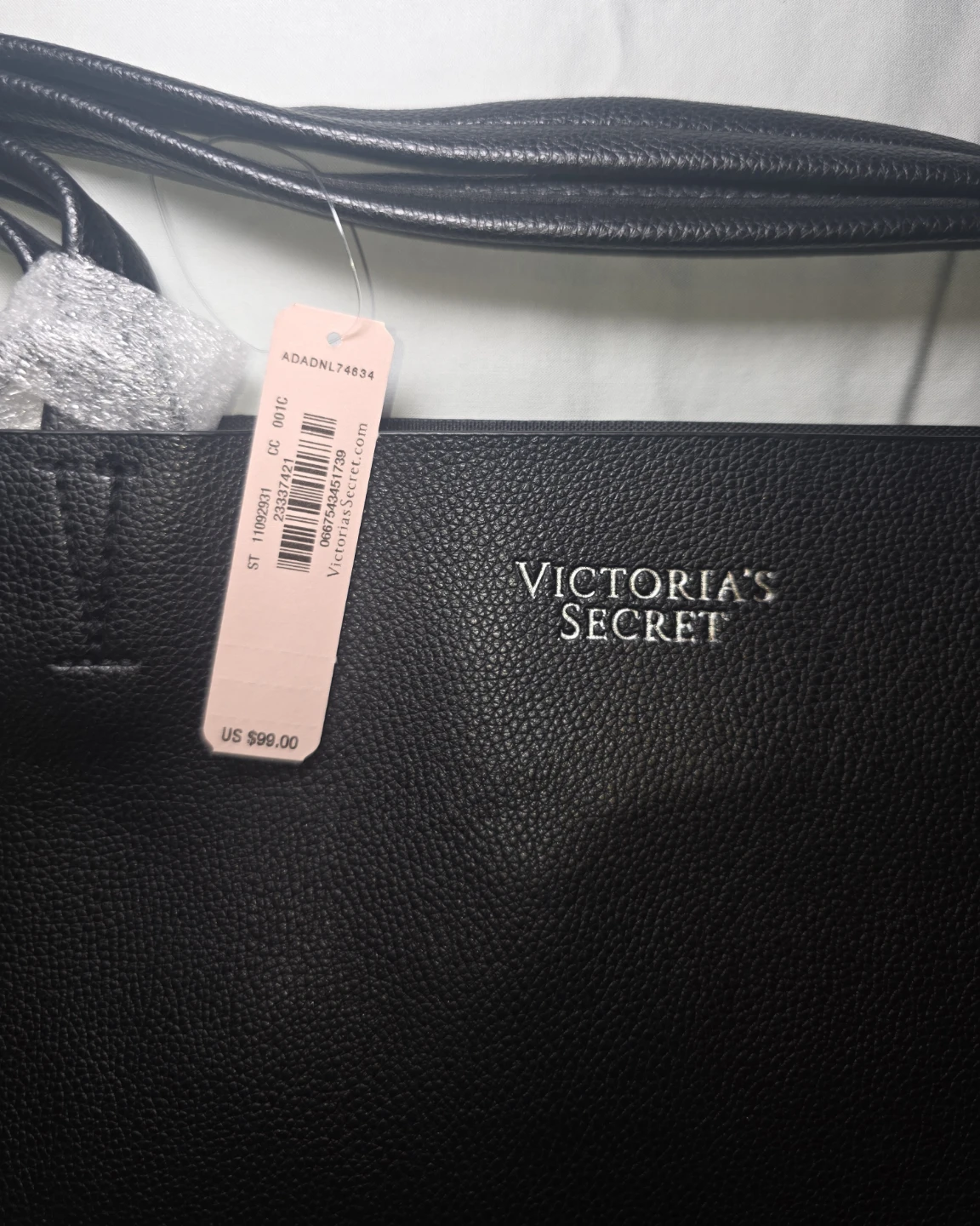 Victoria's Secret Black Faux Leather Tote Bag - photo 2
