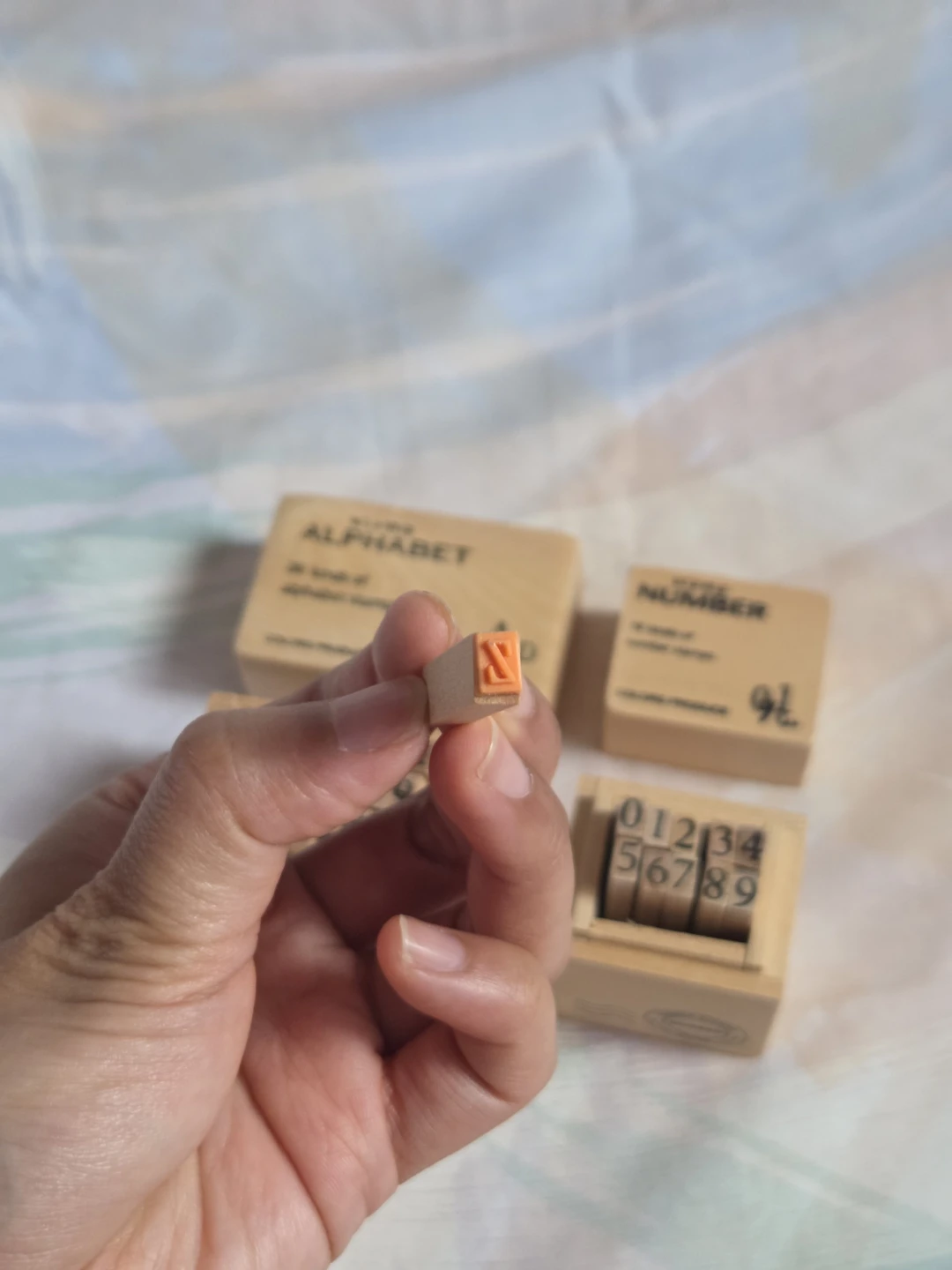 🆕Alphabet and Number Wooden Stamp Sets - photo 2
