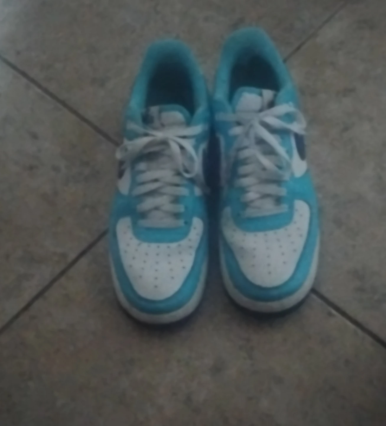 Nike Air Force 1 Blue and White Sneakers